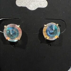 Kendra Scott Iridescent Blue Gold Stud Earrings